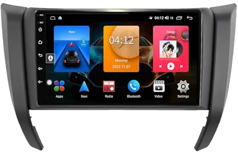 Estéreo de coche Android 14 doble DIN para Nissan Navara D23 IV (2014-2021) - Reproductor multimedia con pantalla táctil IPS de 9 pulgadas, cámara de respaldo, CarPlay, Bluetooth, GPS, RDS, SWC, 4