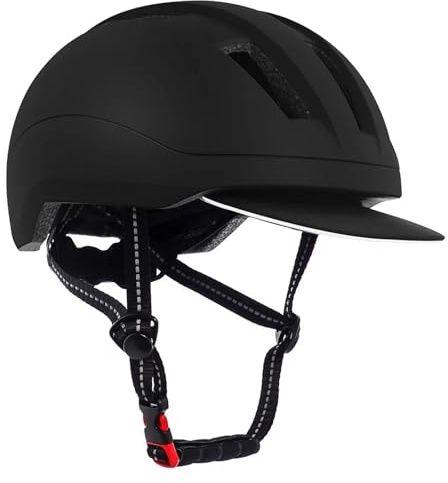 Casco de equitación Casco de equitación Ajustable 57 a 62 cm for Hombres y Mujeres, Transpirable, Protector Corporal for Adultos(Black)