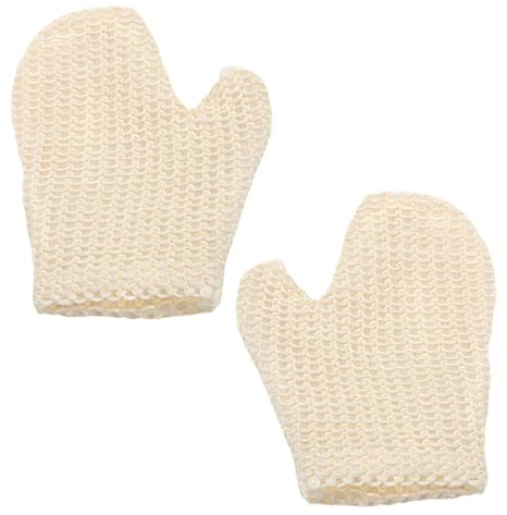Alipis 2 Stück Sisal Peeling Handschuhe Waschhandschuh mit Rückenreiniger für Körperreinigung zum Schrubben von Schmutz Camping Reisen