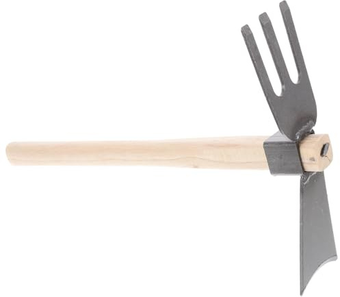 LOORGVEL da Giardino Doppia Funzione con Manico in Legno Resistente e Punta in Ferro per Diserbo Scavo e Cura Orto e Piante Attrezzo Ergonomico per Giardinaggio e Coltivazione Verdure