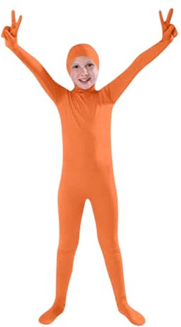 DUHENWU Greenscreen Traje para niños Traje de cuerpo completo Halloween Carnaval Disfraz Slenderman Disfraz Naranja Carnaval Lorax Disfraz Naranja Cosplay Mono de cuerpo entero