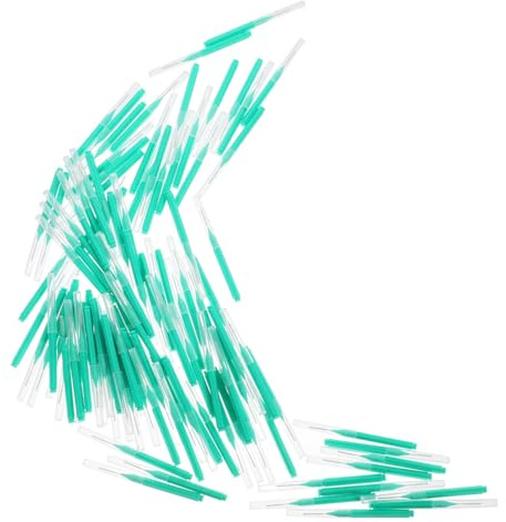 SHINEOFI 100 Stück Interdentalbürsten Grün Sanfte Borsten Zahnzwischenraum Reiniger Multifunktionale Kleine Bürsten für Zahnpflege und Reinigung von Kleinen Zwischenräumen Tragbar für