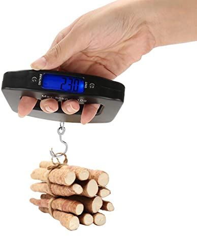Báscula digital para peces de 50 kg/10 g, báscula de peso para equipaje con pantalla LED retroiluminada, gancho de peso colgante para fábrica de granja en casa