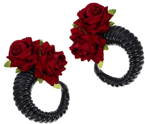 Hohopeti Sheep's Horn Rose Headband Decorative Hairband Festival Headband for Photography Props Girl Hair Accessories Headpiece