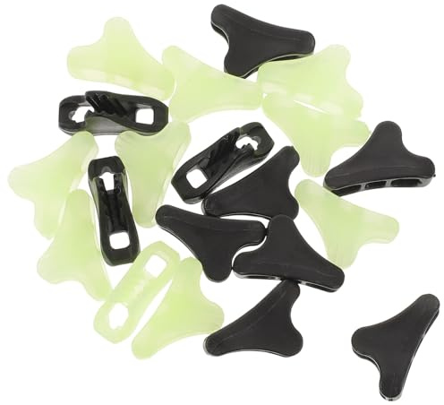 Hemobllo Tensor de Cuerda para Viento de Tienda de Campaña 20 Piezas Negro y Fluorescente, Hebillas Triangulares Antideslizantes para Camping, Ajustador Ligero y Portátil para Toldos