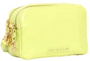 Agatha Ruiz de la Prada Bolso Bandolera de charol en color verde lima con logo grabado