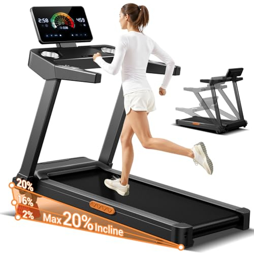 UMAY Cinta de Correr Plegable con Inclinación 16%, 14KM/H