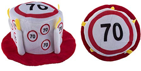 Karneval-Klamotten Hut Geburtstag 70 Jahre Verkehrsschild