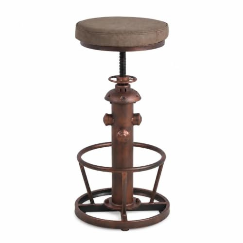 Vintage Barhocker, drehbar, industrielle Thekenhöhe, Küche, Esszimmer, Büro, weiche PU-Oberseite, verstellbar, 63,5–78,7 cm