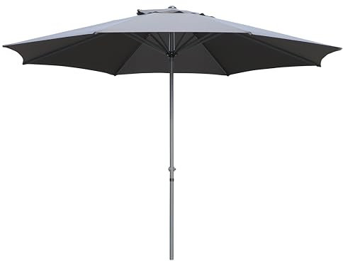 Pure Home & Garden XXL Kurbelschirm Sunny rund 400 cm anthrazit, mit UV-Schutz 40 Plus und abnehmbarem Bezug