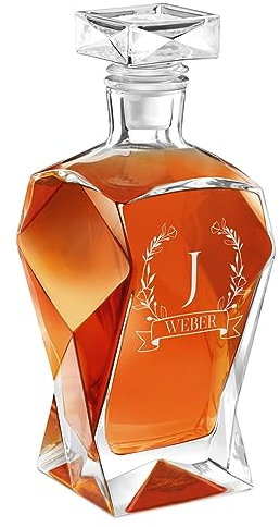 Maverton Whisky Karaffe mit Gravur - Whisky Dekanter - 700ml - Geschenk zum Geburtstag für Damen - Monogramm