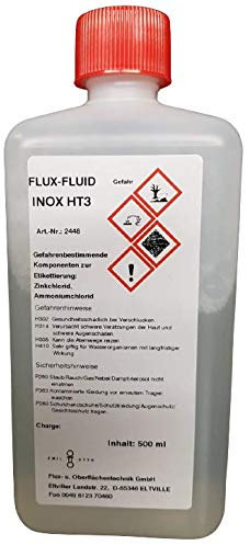 500 ml FLUX-FLUID INOX HT3, Flussmittel für Prozesse mit höheren Temperaturanforderungen, zum Weichlöten von Edelstählen, sowie stark oxidierte Metalloberflächen