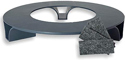 terraced® - Blomkruka underlägg inkl. filthållare – färg: antracit – rund – 27 cm diameter – underlägg blomkruka – återvunnet material – Made in Germany