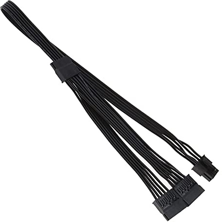 YINETTECH 6-pin Männlich auf 3X 15-pin Weiblich SATA Festplatten Netzteilkabel 1007 18AWG Kompatibel mit Corsair Modulares Netzteil