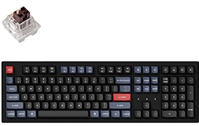 Keychron K10 Pro Wireless Custom Mechanical Keyboard, Full-Size QMK/VIA Programmable Bluetooth/Wired White Backlight with Hot-swappable Keychron Super Brown Switch Compatible with Mac Windows Linux