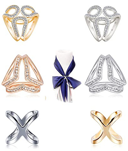 Dilireba 6 Pièces Pince à Foulard Femme, Boucle Mode Clip, Broches Pour Écharpe Et Foulards En Soie