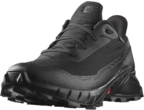 Salomon Alphacross 5 Gore-Tex wasserdichte Herren Trail-Laufschuhe, Starker Grip, Wasser- und Wetterschutz, Anhaltender Komfort, Black, 44