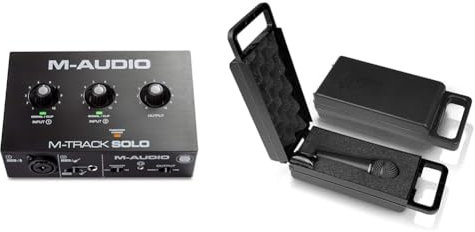 M-Audio M-Track Solo – USB Audio Interface for Recording, Streaming and Podcasting with XLR & Behringer XM8500, Wired Microphone, Cardioid, 20dB, 3000Hz, 1000Hz, 1000mV, 1000nV, 1000pV, 1000Typ