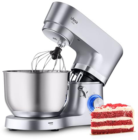 Ufesa Elite Inox Batidora Amasadora Repostería Profesional, 1400W, 5.5L, Robot Cocina Multifunción, Bol en Acero Inoxidable, Mango Ergonómico, 6 Velocidades + Turbo, Sin BPA