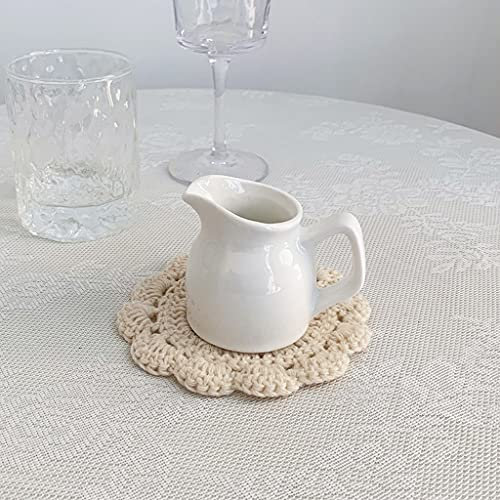MORYEN Lechera pequeña de cerámica blanca para salsas, jarabe de café, jarabe de especias, para cocina, salsa, barco, café, leche, crema, bandejas