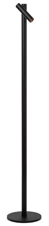 Lucide ANTRIM - wiederaufladbare Stehlampe Mit Leselampe - Akku/Batterie - LED Dim. - 1x2,2W 2700K - IP54 - Mit kabelloser Ladestation - Schwarz