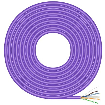 AISENS - A135-0748 - Cable de Red RJ45 LSZH Cat.6 UTP Rigido AWG23 CCA (Aleacion), Violeta, 305M