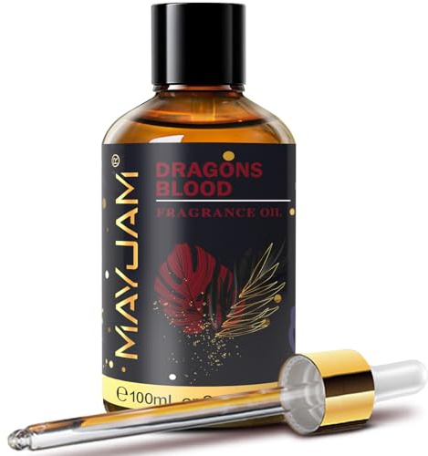 MAYJAM 100ML/3.38FL.OZ Dragons Blood Fragrance Oils with Glass Dropper, Essential Oils for Diffusers for Home, Long Lasting Scented Oils for Diffusers Soap Candle Making