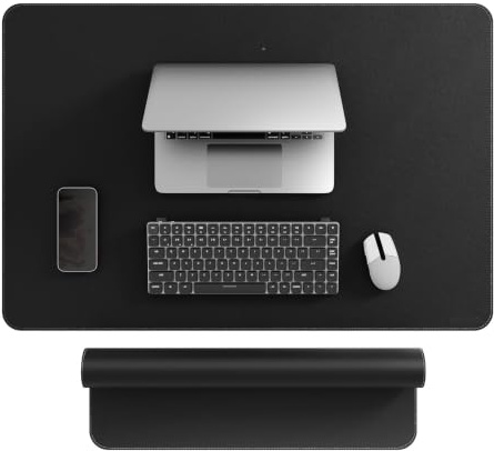 Mydours 900 x 600 mm XL Großes PU-Leder, Gaming-Mauspad (Schwarz) | Extra Große Schreibtisch Pad Matte, Wasserdichte Laptop Maus Matte, für Desktop Dekoration, Tastatur Büro und Zu Hause
