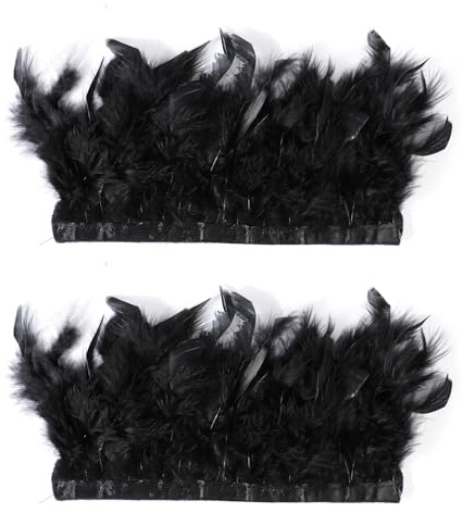 MWOOT 1 Par Puños de Muñeca de Plumas para Mujer, Negro Pulseras de Bofetada de Plumas Góticas, Accesorios de Puños de Pluma Vintage para Cosplay Halloween Carnaval Mascarada
