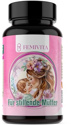 femivita MILK BOOSTER Kapseln für stillende Mütter, Nahrungsergänzung für die Stillzeit mit Bockshornklee, Anis, Fenchel, Kümmel, Mariendistelextrakt, Brennnessel, Dill, Eisen, Folsäure hochdosiert