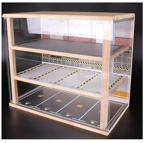 Sports Car Alloy Car Toy Cars 1:24 Car Garage Model Solid Wood Simulation Car Parking Space Model Collection Storage Decoration Parking Lot
