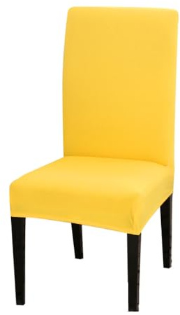 Anevous 2er Set Stuhlhussen, Stretch Abnehmbare Stuhlbezug, Waschbar Esszimmerstuhl Stuhlhusse, Elastische Bezüge Stuhlüberzug für Hotel, Haus, Party, Hochzeit Deko, Bankett, Restaurant,Gelb A