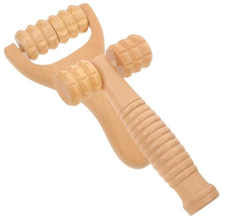 SKISUNO 2 Stück Holz Massagerollen Handliche Rücken Und Fußrolle Glatte Oberfläche Multifunktional Für Nacken Und Schultermassage Tragbar Für Wellness Zu Hause Und Reisen