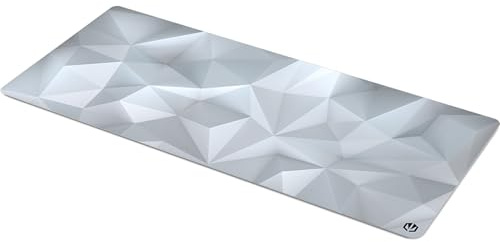 ENDORFY Crystal Onyx White XL, XXL musmatta, 900 x 400 mm, slät musguide, tryckt kant, halkfri gummibas, elegant design