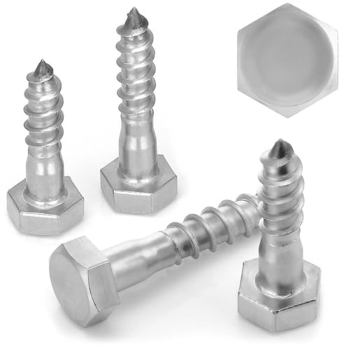 10 Stück Sechskant Holzschrauben M8x45 Edelstahl A2 Teilgewinde Schlüsselschrauben DIN 571 WIBTEC®