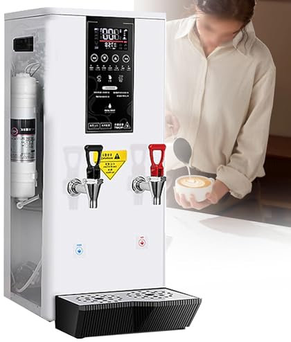 Erogatore di acqua calda commerciale, caldaia elettrica da banco, macchina per acqua calda da 25 litri, controllo della temperatura di riscaldamento a gradini, 86-212 °F, erogatore di acqua,White