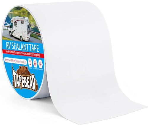 TAPEBEAR Ruban d'étanchéité pour camping-car 15cm x 15 Ruban de réparation | large étanche aux intempéries pour toits de VR et remorques. Solution anti-fuites durable et résistante