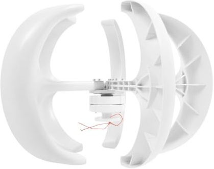 Windkraftanlage Windgenerator,12V Windturbinen-Generator,Laterne Form,Permanentmagnetgenerators,600W, 6,56 ft/s Startwindgeschwindigkeit, 5 Blätter,Weiß