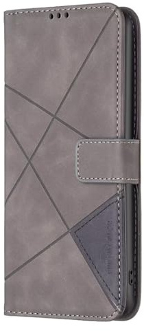 WOWUDI Funda para Moto G22,con Tapa de Piel sintética, magnética,Tarjetero y Suporte,Capa Plegable Cartera, Flip Phone Cover Case-Gris