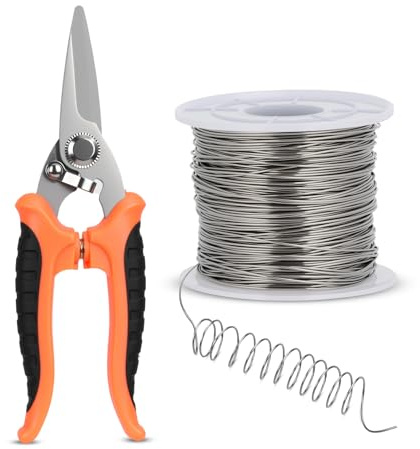 GTNCE 1 rotolo di filo in acciaio inox 304 – 100 m x 0,6 mm di filo per gioielli con tagliafili, filo d'argento per fai da te, filo per bricolage, scultura e artigianato fai da te