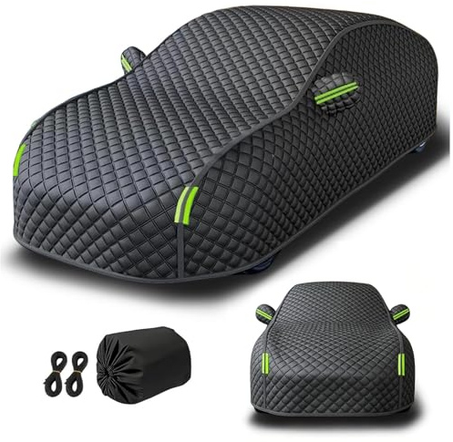 Bache de Protection Anti Grêle pour Voiture sur Mesure pour Renault 4cv 1947-1961 Bache Voiture Exterieur, Protection UV 100% - Bandes Réfléchissantes étendues à 360° Noir-C