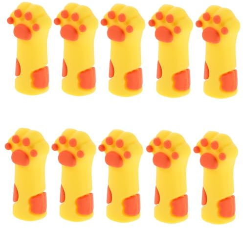LALADEFIEE 10 Fundas Protectoras de Silicona Antideslizantes Forma de Pata de Gato para Pinzas y Herramientas de Pedicura, Ideales para Rutina de Cuidado de Uñas