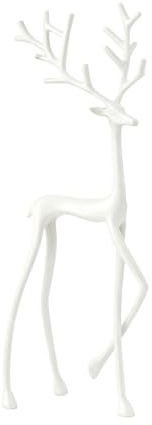 Generisch Rentier Metall Weihnachtsdeko, Modern Hirsch Deko, Elegante Tischdekoration, Innen Fensterbank, Reindeer Statues für Wohnzimmer, Büro und Gartenzaun (Weiß-09)