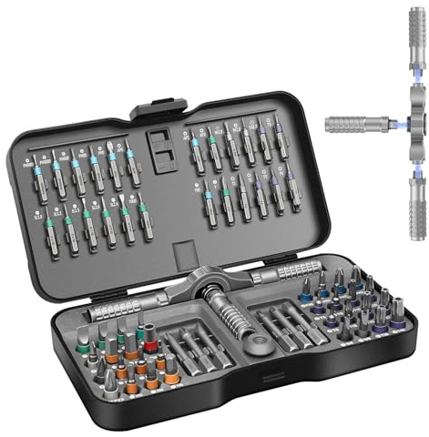 66 in 1 Magnetic Screwdriver Set, DIY Ratchet Screwdriver Set | Detachable Ratchet Handle, Multi Tool set for Furniture Assembly, Precision Electrical Appliance Repair, Bicycle Tools