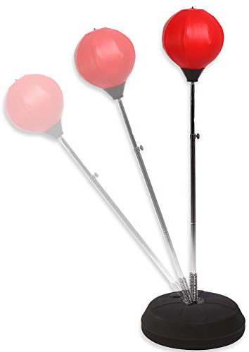 Ausla Schlagboxsack mit Ständer, Boxball für Jugendliche und Erwachsene, Platzsparende Aufbewahrung, Leicht Abzubauen, Höhenverstellbar von 120 Bis 150 cm, für Speed-Training,