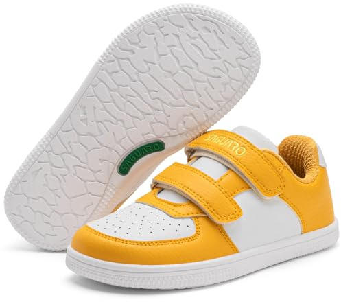 SAGUARO Scarpe Barefoot Bambini Minimaliste Leggere e Flessibili, Antiscivolo e Resistenti, per Scuola, Parco, Camminata, Sport Leggero e Outdoor, Giallo, 28 EU