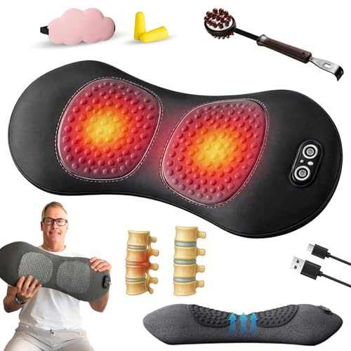 2026 Deep Comfort 3 in 1, Deep Comfort 3 in 1 Massage Pad, Medieval Deepcomfort 3in1 Massage Pad, Ergo Pur MassagegeräT, mit Erwärmung, Vibration & Traktion, Schmerz lösen(DarkGrey,USB)