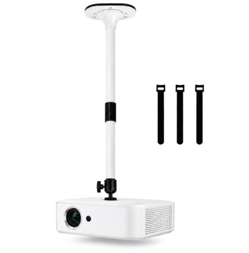 Universell projektor takmontering, justerbar 385–585 mm förlängningsstång, stöder upp till 7 kg, standard 1/4 tums tråd, 360° rotation och lutning, tak- och väggmontering för hemmabio, sovrum och