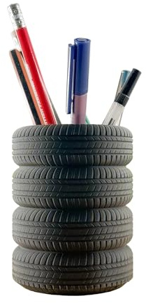 Image Industry Tyre Pen Holder – Industrial Style Desk Organiser | Car & Motor Enthusiast Gift | UK Made Desk Storage for Pens & Tools | 90g
