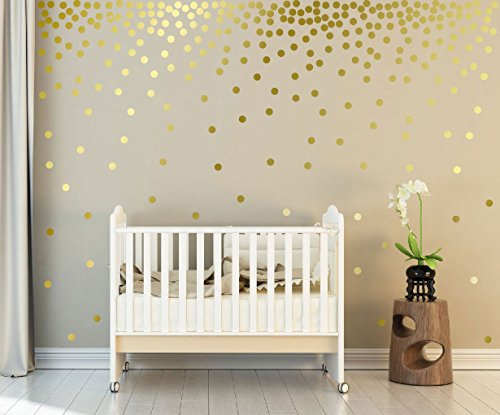 WandSticker4U®- 162x Wandtattoo Punkte in GOLD selbstklebend I goldene Aufkleber Kreise für Wände und Möbel I Wandsticker Kinderzimmer Sternenhimmel Dots (D. Punkte: Gold)